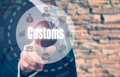 customs concept button - blog