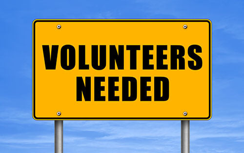 volunteers needed sign - blog